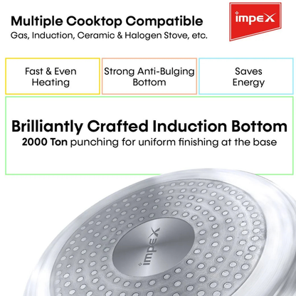 Impex Aluminium  Pressure Cooker 7 L ( ECO 7  ) | 5 Years Warranty |