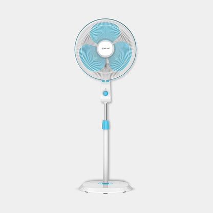 Bajaj Robusto 400mm Oscillating Pedestal Fan for Home | DuraBreezeTM Technology | Surge Protection | 100% Copper Motor | High Air Delivery | Modern Décor | 3 Years Warranty 【Icy Blue & White】