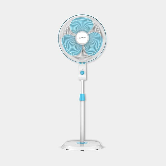 Bajaj Robusto 400mm Oscillating Pedestal Fan for Home | DuraBreezeTM Technology | Surge Protection | 100% Copper Motor | High Air Delivery | Modern Décor | 3 Years Warranty 【Icy Blue & White】