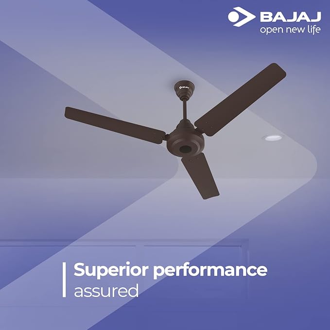 Bajaj Energos 26 1200 MM (48 inch) Energy Efficient 5 Star Rated BLDC Ceiling Fan with Remote 【Red Walnut】