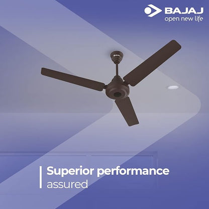 Bajaj Energos 26 1200 MM (48 inch) Energy Efficient 5 Star Rated BLDC Ceiling Fan with Remote 【Red Walnut】