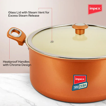 Trucera 8L Ceramic Biriyani Pot | Induction, Non-Stick | 2 Year Warranty