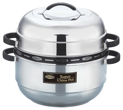 SREERAM Steel Super China Pot Thermal Rice Cooker, 1500 ml, Silver,