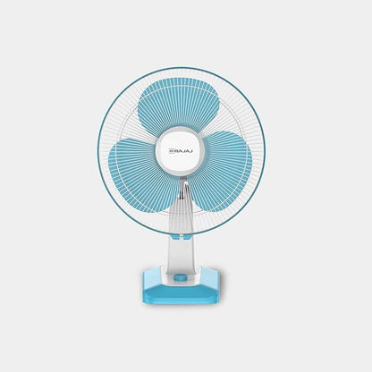 Bajaj Robusto 400MM Oscillating Table Fan For Home | DuraBreezeTM Technology | Surge Protection | 100% Copper Motor | High Air Delivery | Modern Décor | 3 Years Warranty【Icy Blue & White】