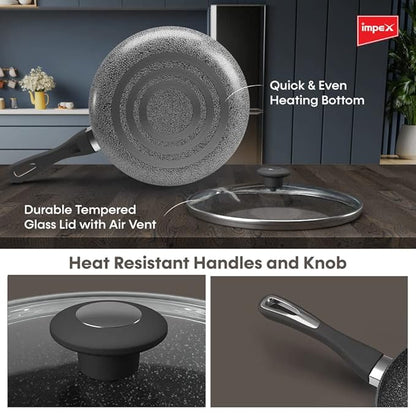 Royal Nonstick Granite Cookware 3pc set (RHFM2418)