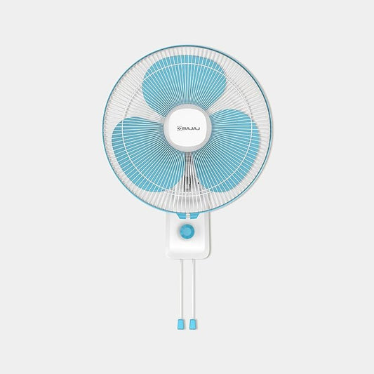 Bajaj Robusto 400MM Oscillating Wall Fan for Home | DuraBreezeTM Technology | Surge Protection | 100% Copper Motor | High Air Delivery | Modern Décor | 3 Years Warranty 【Icy Blue & White】