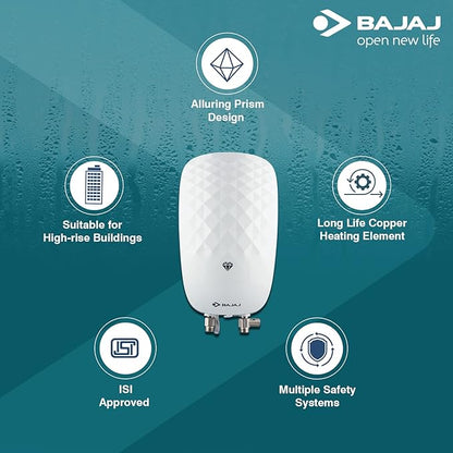 Bajaj Juvel Instant 3 Ltr Vertical Water Heater, White