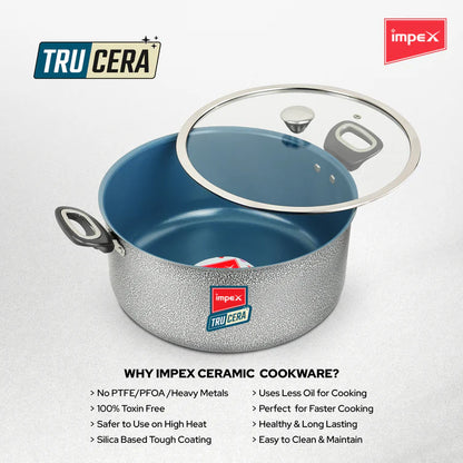 Trucera 8L Ceramic Biriyani Pot | Induction, Non-Stick | 2 Year Warranty