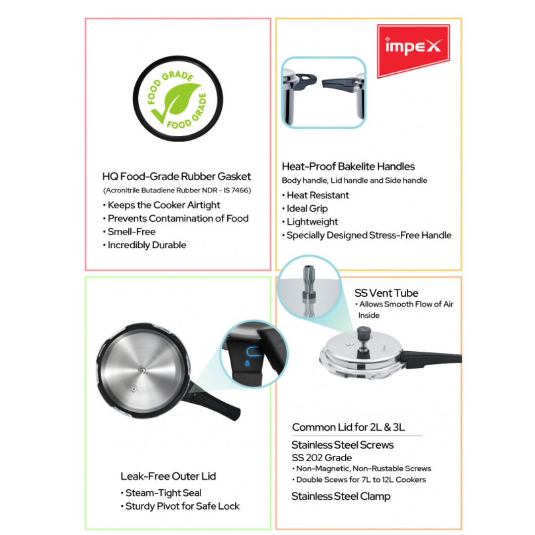 Impex Alu Pressure Cooker Family Combo (ECO 235)