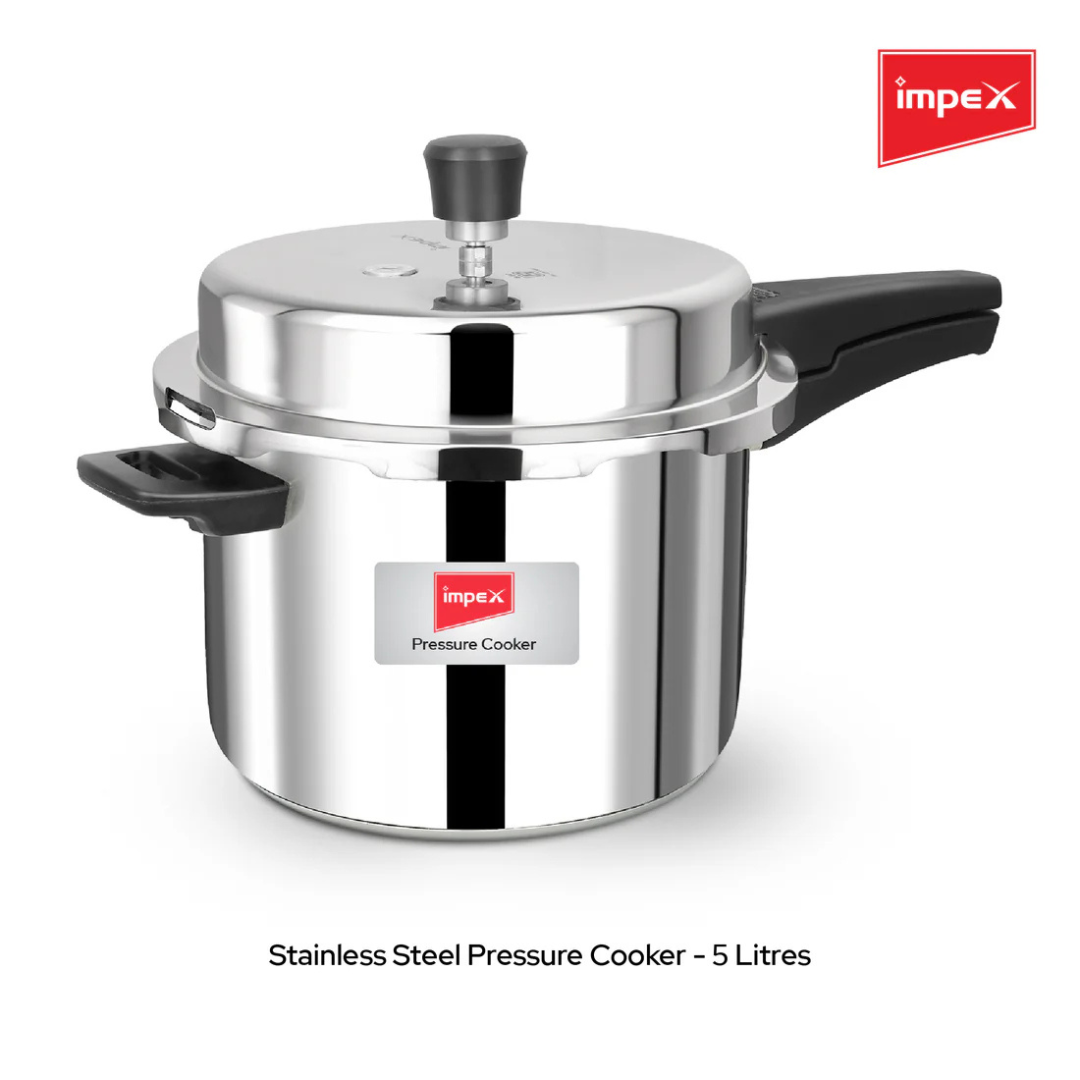 Impex Stainless Steel Pressure Cooker Family Combo | 5 Years Warranty |