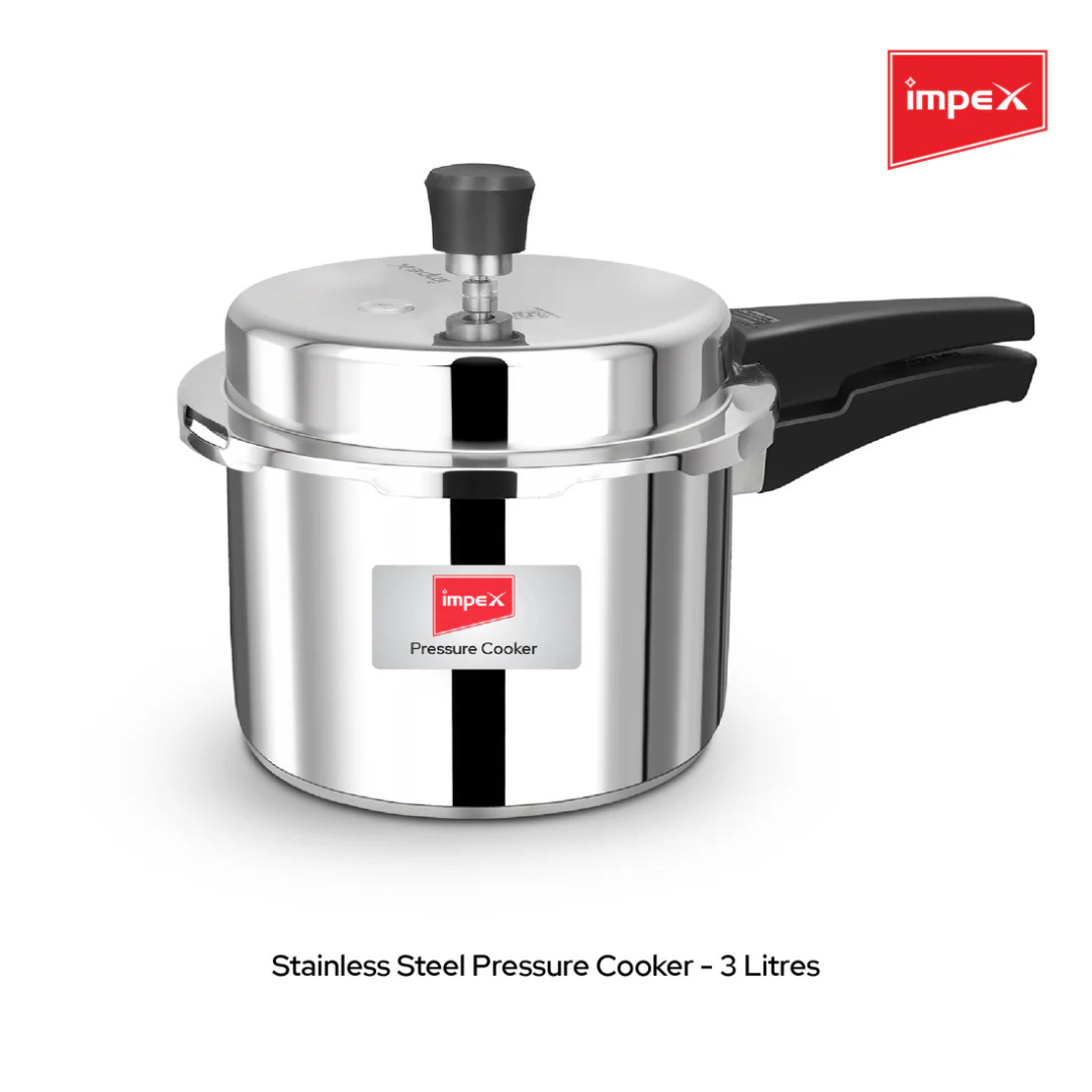 Impex Stainless Steel Pressure Cooker Family Combo | 5 Years Warranty |