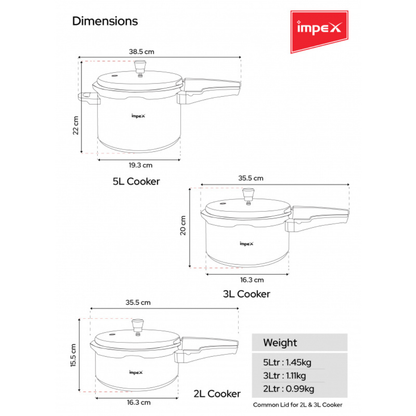 Impex Alu Pressure Cooker Family Combo (ECO 235)