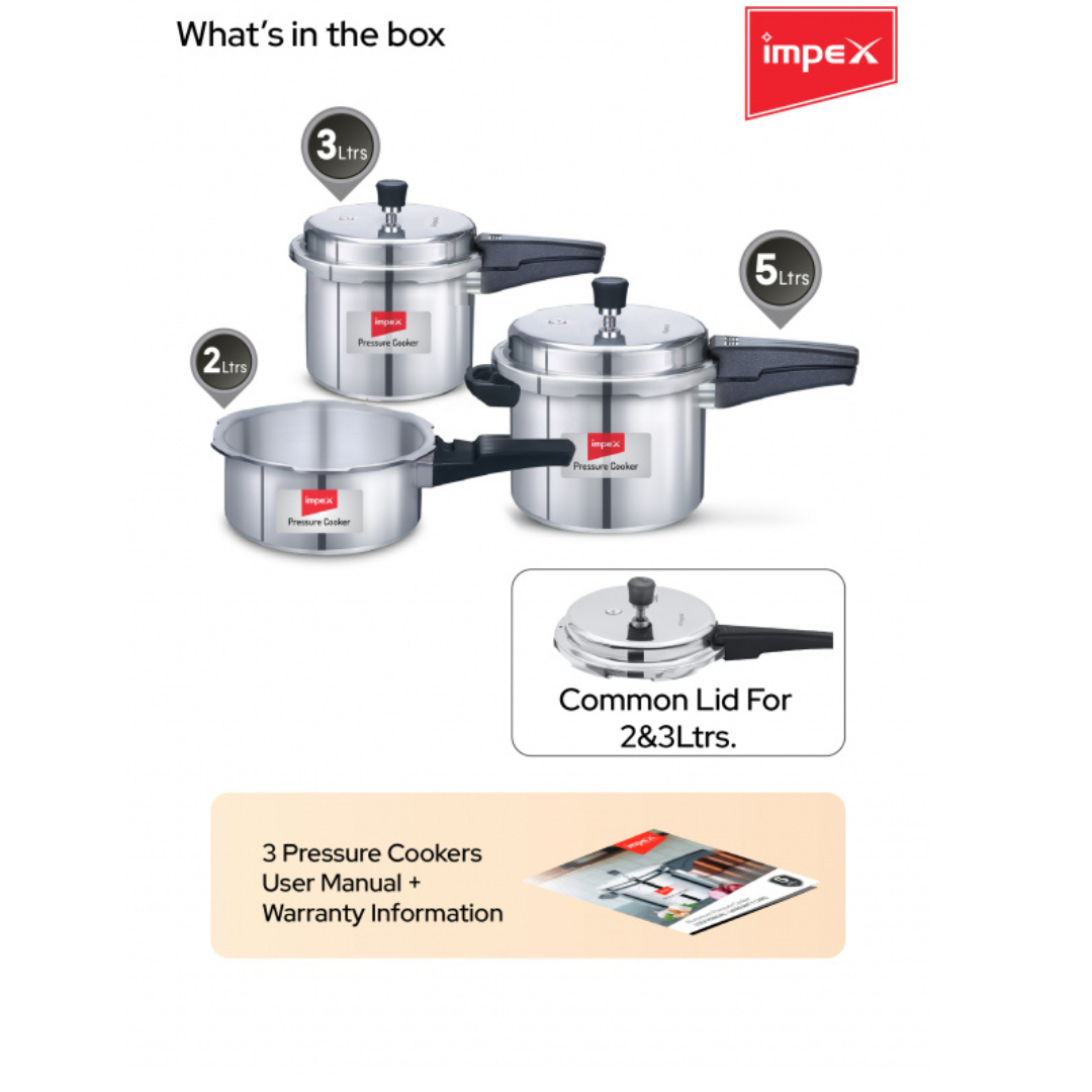 Impex Alu Pressure Cooker Family Combo (ECO 235)