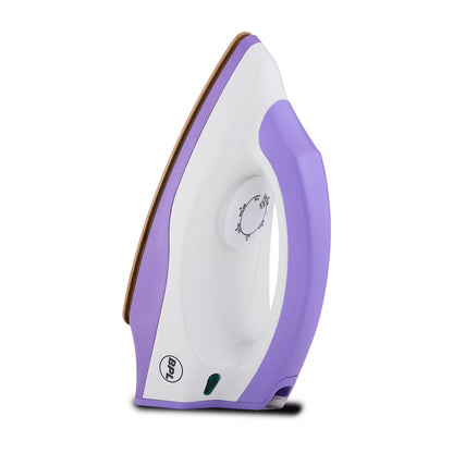 BPL BDIS0041 Adjustable Temperature Setting Heating Up Light Cool Touch Plastic Body 1000 W Dry Iron  (Purple, White)