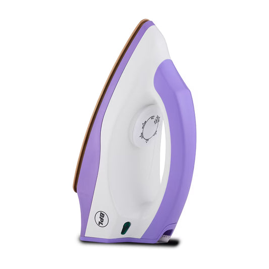 BPL BDIS0041 Adjustable Temperature Setting Heating Up Light Cool Touch Plastic Body 1000 W Dry Iron  (Purple, White)