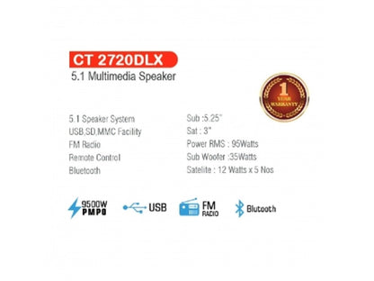 Castor 5.1 Bluetooth Multimedia Speaker CT 2720 DLX