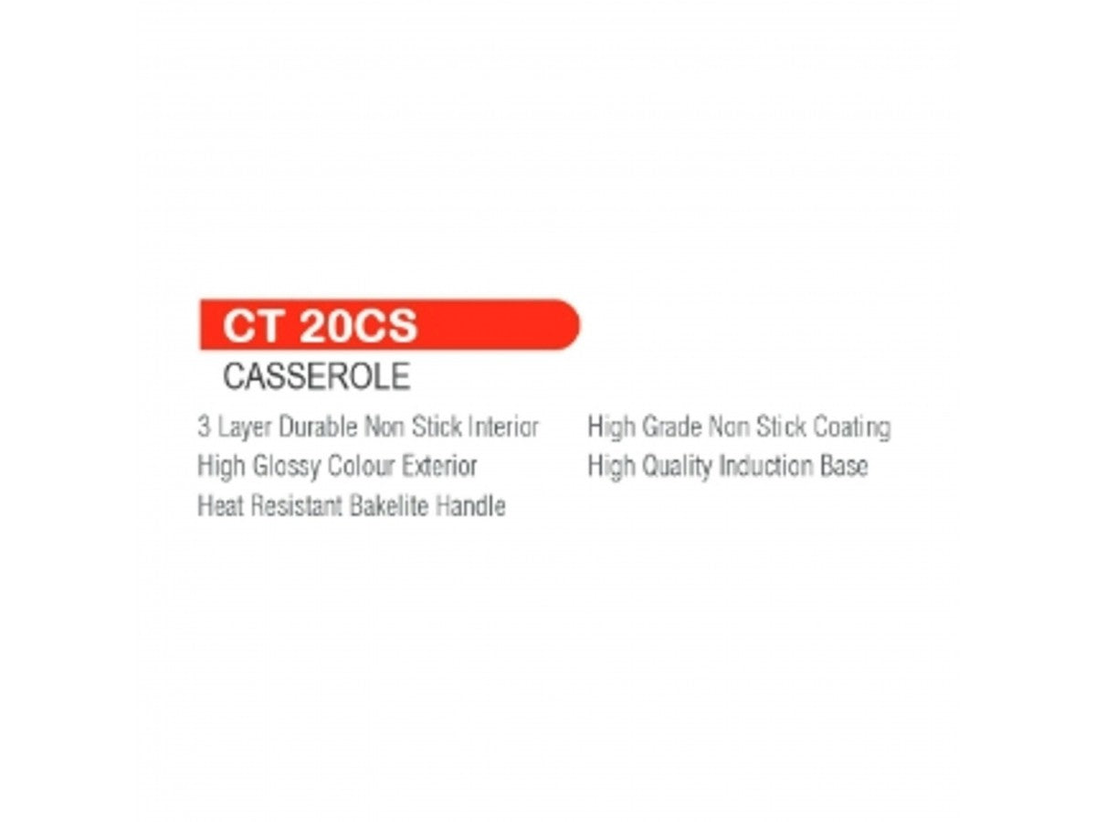 NONSTICK CASSEROLE WITH LID 20 CM