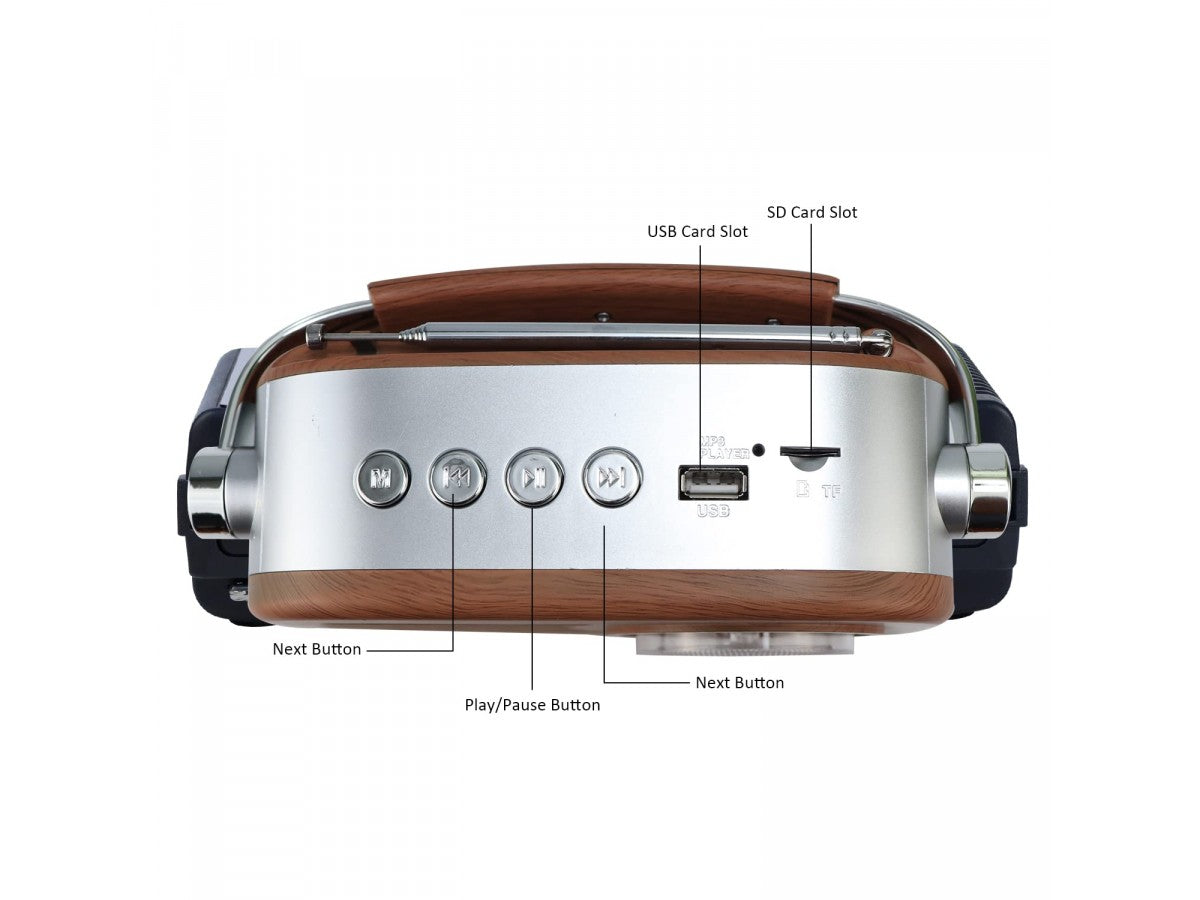 Castor Portable FM Radio With Bluetooth Speaker CT FM 820 BT