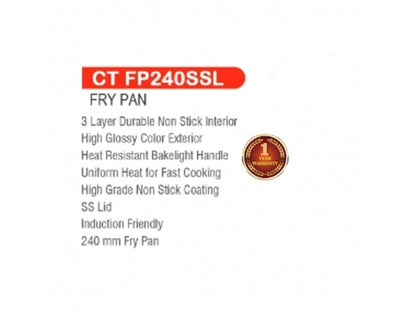 Castor Fry Pan with SS Lid CT FP240SSL