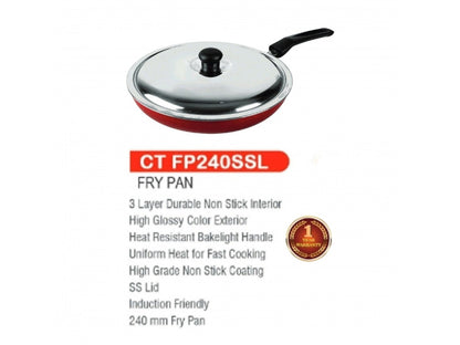 Castor Fry Pan with SS Lid CT FP240SSL