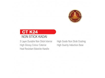 Castor Non Stick Kadai 240 cm