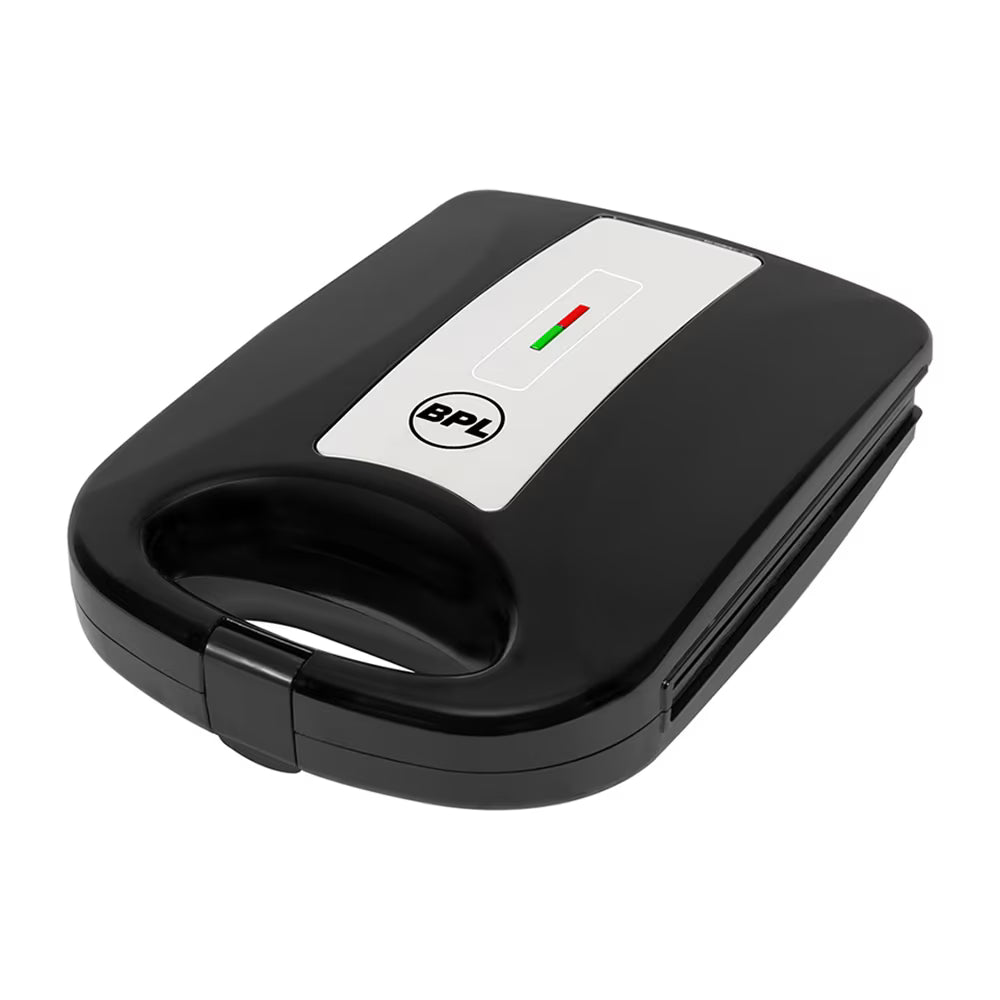 BPL 1200W 4-Slice Grill Sandwich Maker with Large Non-Stick Coating Plates, Cool Touch Handle with Lock, Ready Function LED Indicator, 2 Years Warranty, Black