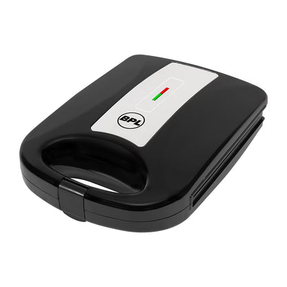 BPL 1200W 4-Slice Grill Sandwich Maker with Large Non-Stick Coating Plates, Cool Touch Handle with Lock, Ready Function LED Indicator, 2 Years Warranty, Black