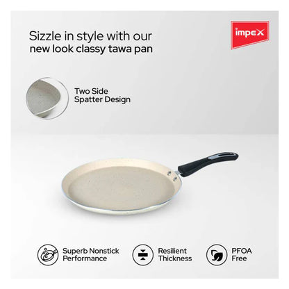 IMPEX Royal Granite Tawa pan 26 cm IB (RTP26B) Tawa 26 cm diameter (Aluminium, Non-stick, Induction Bottom)