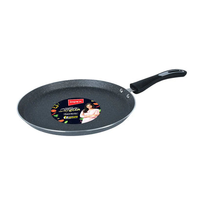 Impex Tawa Pan (28 cm) Royal 5-Layer Super Granite Nonstick Induction Base, 10 Times Tougher Non-Stick, for Dosa, Pathiri, Chapati, Roti, Parotta, Naan, Ease to Clean (28 cm, Grey)