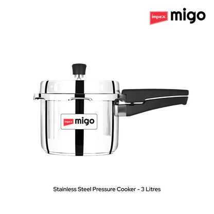 IMPEX Stainless Steel Pressure cooker IFC 235 SS 5 L, 3 L, 2 L Induction Bottom