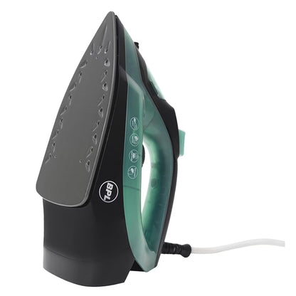 BPL 1200w Steam Iron 280ml Water Tank with Anti-Drip Led Indicators Overheat Protection Anti Calcium Spray and Steam Burst Function Self Cleaning ISI Certified 2 Years Warranty (Green & Black)