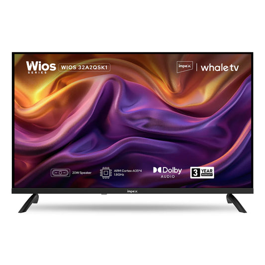 Impex WIOS Whale Series 32-inch HD QLED Smart TV (WIOS 32A2QSK1) with HDR10, Dolby Audio, and 3-Year Warranty (Black)