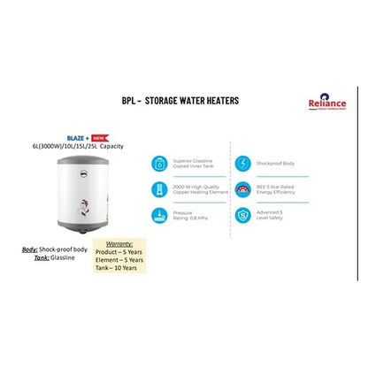BPL STORAGE HEATER 6L BSWHPP06L3KW5SGL