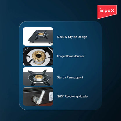 Impex AIRA 2B Frameless Glass top Gas Stove