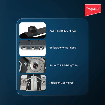 Impex AIRA 3B Frameless Glass top Gas Stove