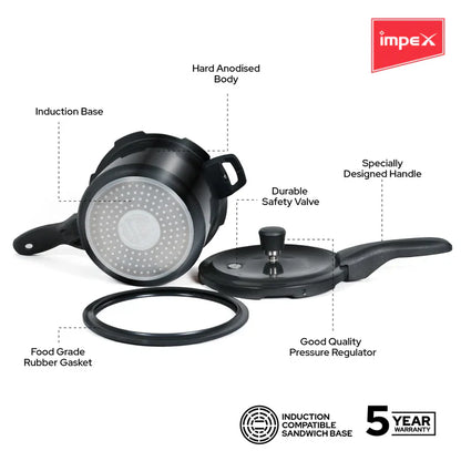 Click to expand Impex HA Smart Dripless D5 4.5L Hard Anodized Aluminium Pressure Cooker