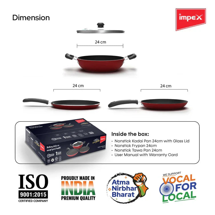 Click to expand Impex Non-Stick Aluminium Cookware Set (KTF 444)