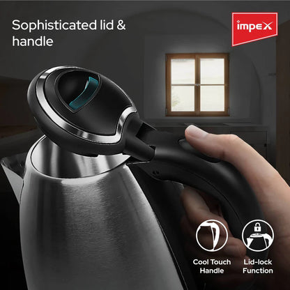 Impex STEAMER-1501 Stainless Steel Electric Kettle (1.5 Litre,1500 Watts,Silver)