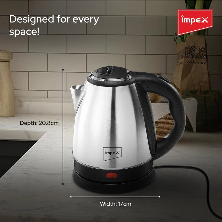 Impex STEAMER-1501 Stainless Steel Electric Kettle (1.5 Litre,1500 Watts,Silver)