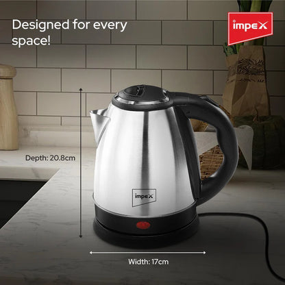 Impex STEAMER-1501 Stainless Steel Electric Kettle (1.5 Litre,1500 Watts,Silver)