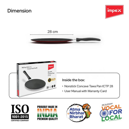 Impex Nonstick Aluminium Tawa Pan (ICTP-28)