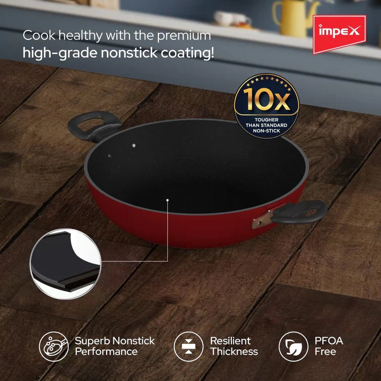 Impex Premium Nonstick Aluminium Kadai Pan (IKP-2780)