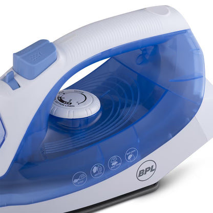 BPL Steam Iron, 1200 watts, 2years warranty, Blue and White