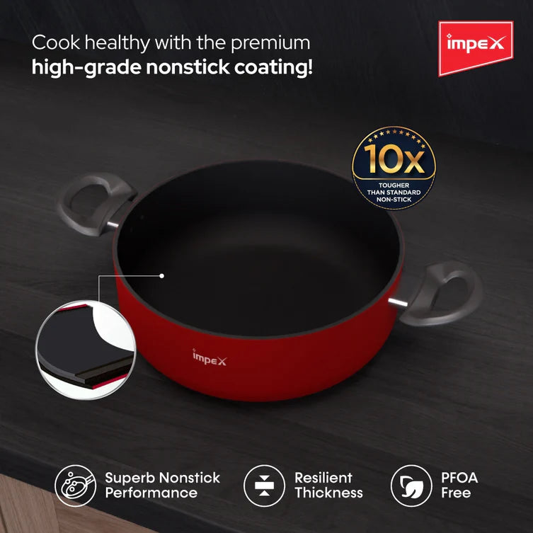 Impex ISP-2075 Aluminium Non Stick Induction Base Sauce Pan(2 Litres , 20 cm)