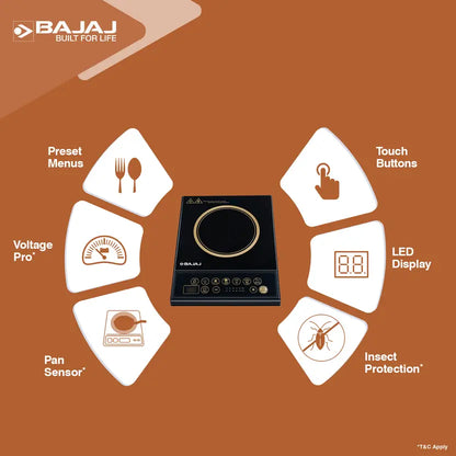 BAJAJ 1300 W Induction Cooktop Push Button  (Black, ICX 130)