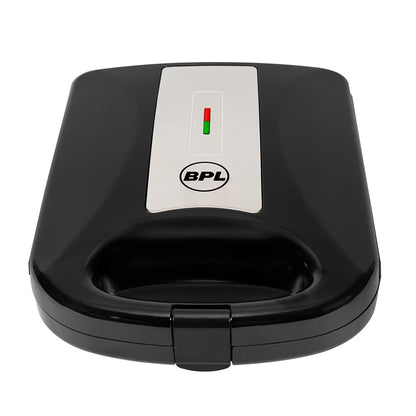 BPL 1200W 4-Slice Grill Sandwich Maker with Large Non-Stick Coating Plates, Cool Touch Handle with Lock, Ready Function LED Indicator, 2 Years Warranty, Black